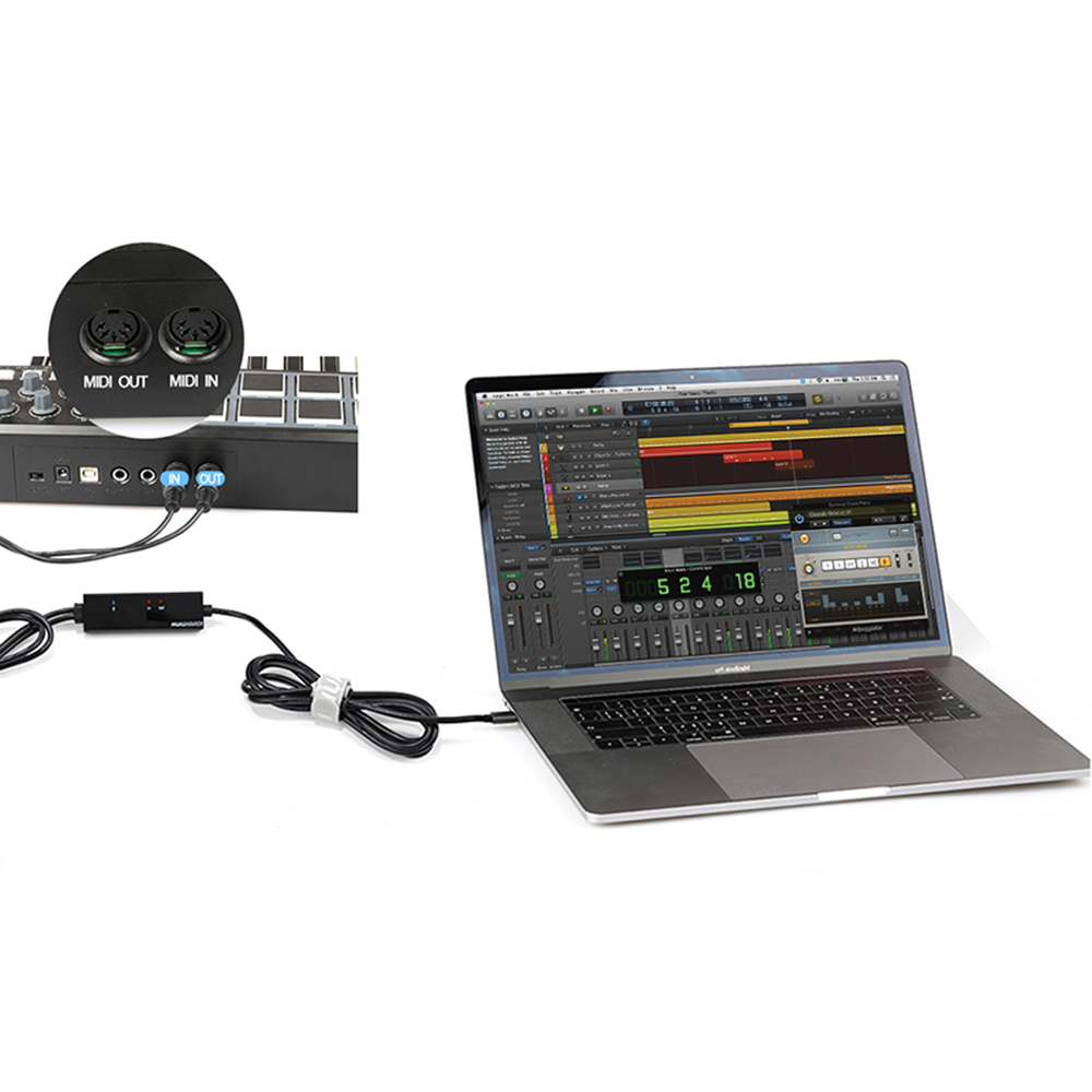 Audio Music Hub - كابل On-The-Go Midi Hub Type-C إلى