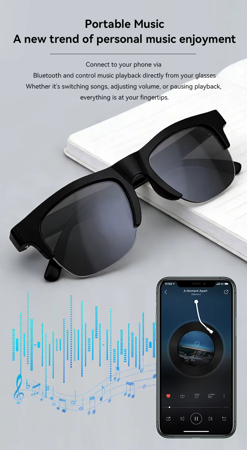 نظارات ذكية بتقنية الذكاء الاص - مراجعة Audio Music Recording وسعره
